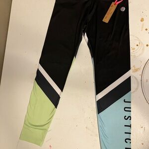 Justice Kids' Black, Green, and Blue Leggings
